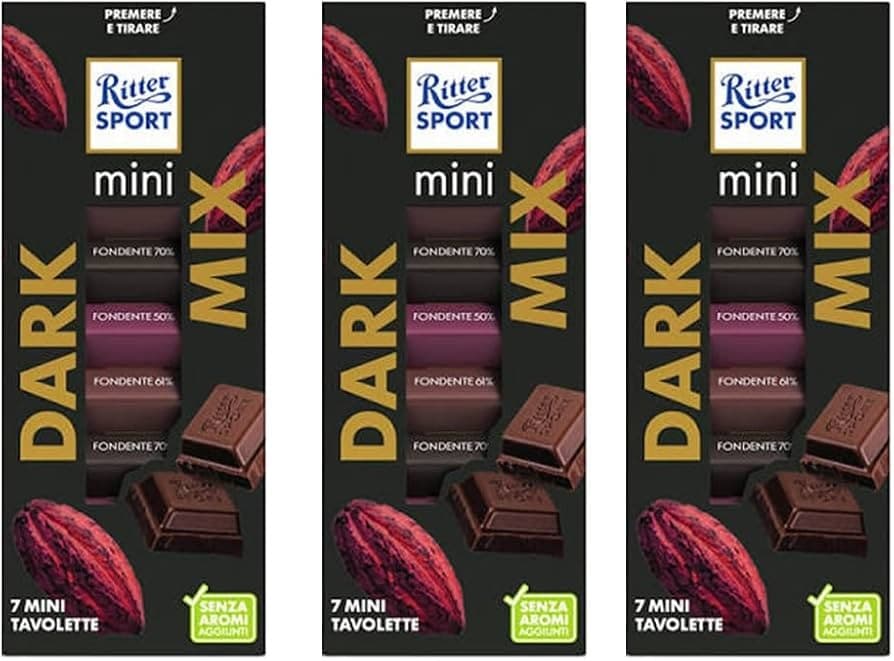 Mini tavolette di cioccolato Ritter Sport assortite, 117/150 g – Panorama