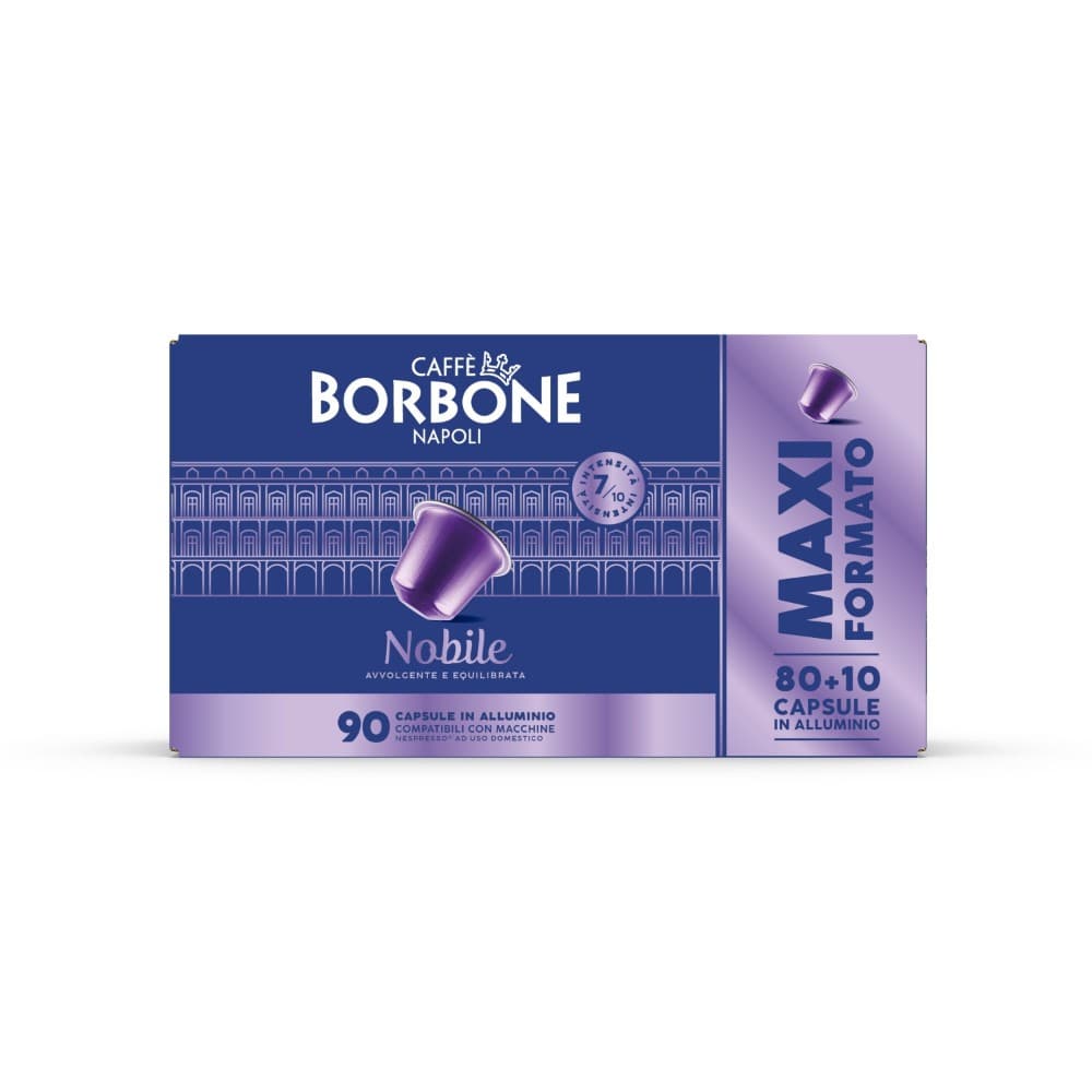 Borbone Capsule in alluminio compatibili Nespresso® Miscela Nobile, 80+10 capsule – Trony