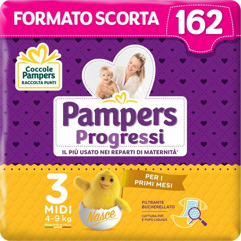 Pampers Progressi pannolini, 162 pezzi, 126 pezzi o 108 pezzi – Iper La grande i