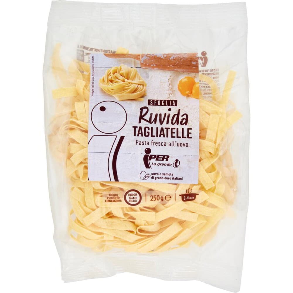 Iper pasta fresca all'uovo tagliatelle o pappardelle, 250 g – Iper La grande i