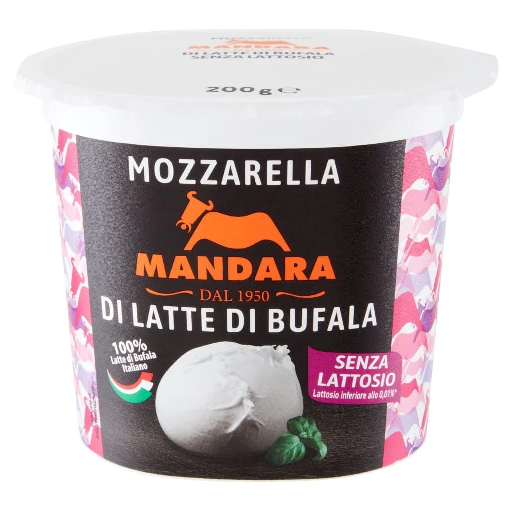 Mozzarella di latte di bufala senza lattosio Mandara, 200 g – Il Gigante
