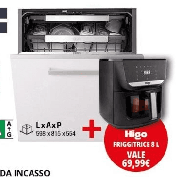 LG Lavastoviglie da incasso QuadWash DB597TXS e friggitrice Higo – Comet