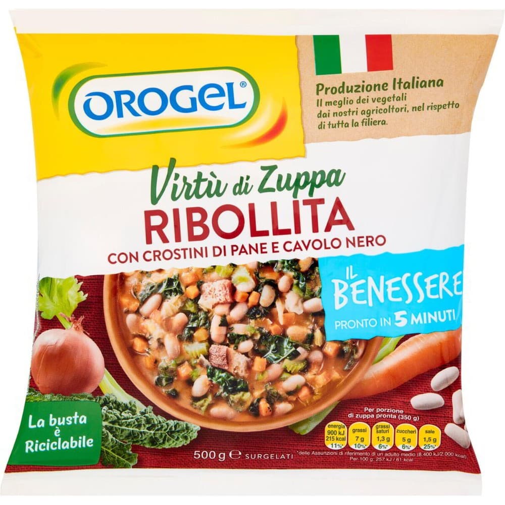 Ribollita surgelata Virtù di zuppa, 500 g Orogel – Bennet