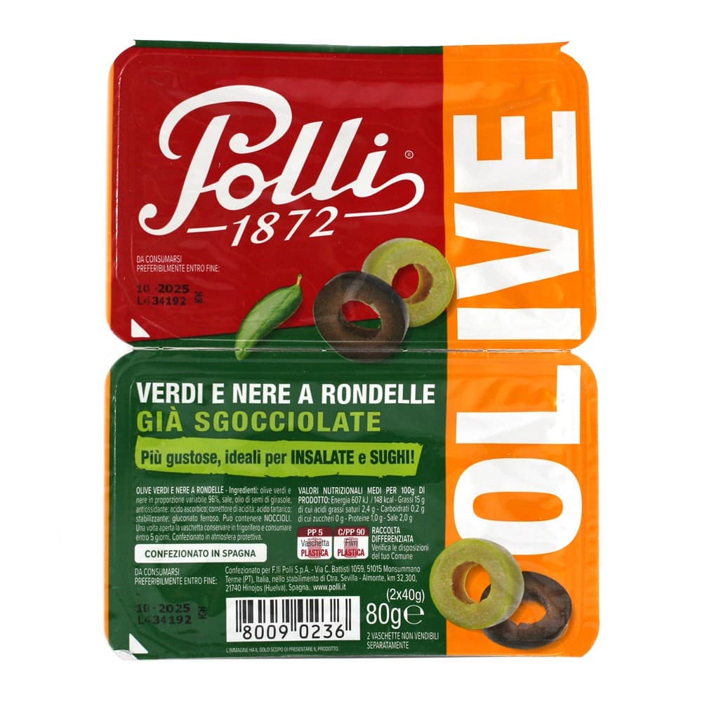 Olive Polli Nere e Verdi, 80 g – Carrefour