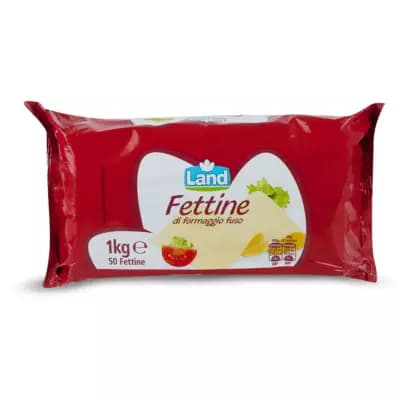 Land Grandi del risparmio fettine di formaggio fuso, 32 fette, 800 g – Eurospin