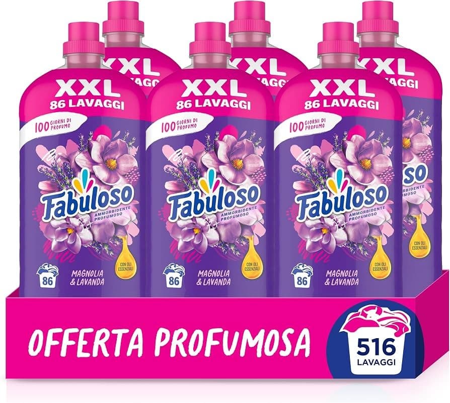 Fabuloso detersivo liquido per lavatrice, ammorbidente concentrato o profumatore per tessuti spray, 31 lavaggi / 86 lavaggi / 250 ml – Iper La grande i