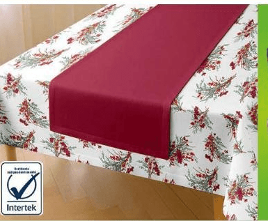 Tovaglia antimacchia con centrotavola in tessuto, Tovaglia 140x180 cm, centrotavola 40x140 cm – Eurospin