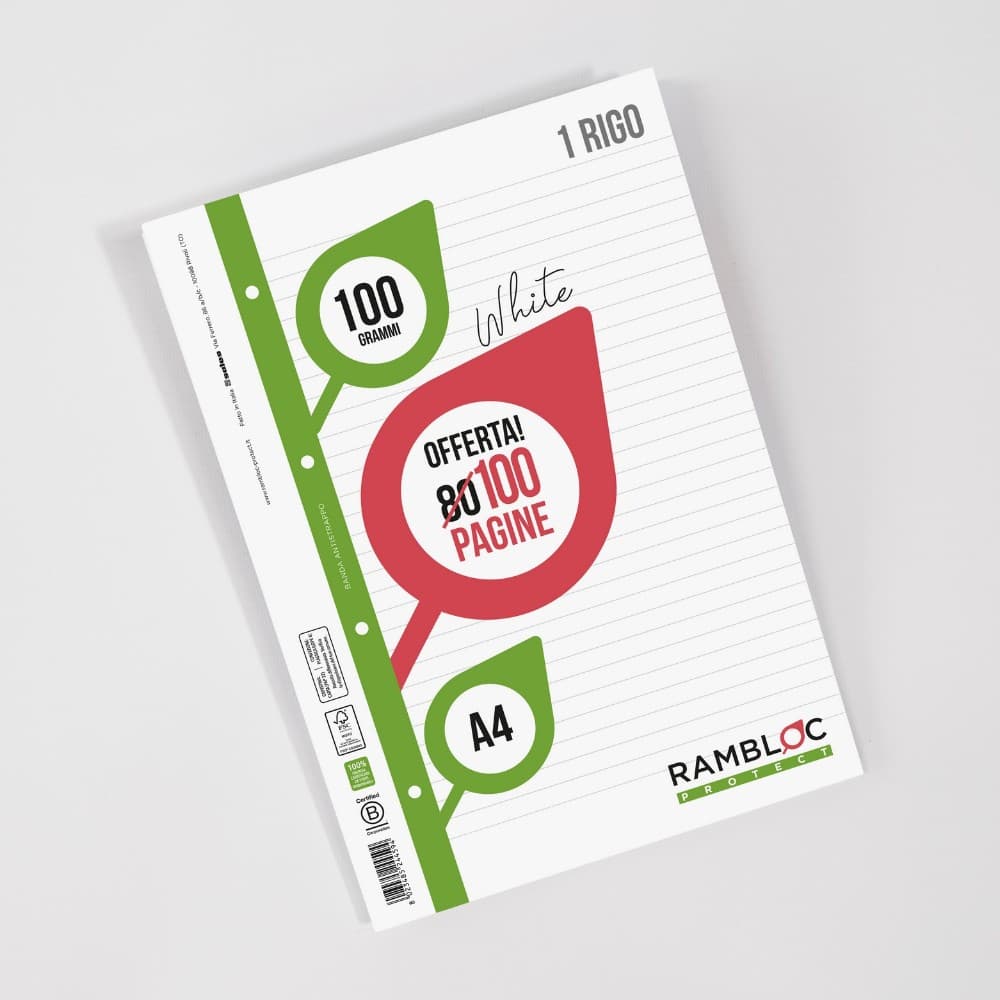 Ricambi rinforzati FSC Rambloc 100 fogli, 100 g in offerta da Coop