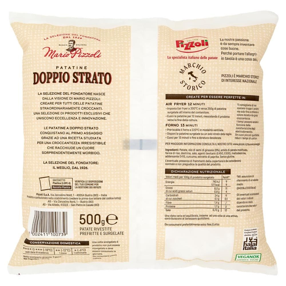 Patate a doppio strato surgelate, 500 g Pizzoli – Bennet