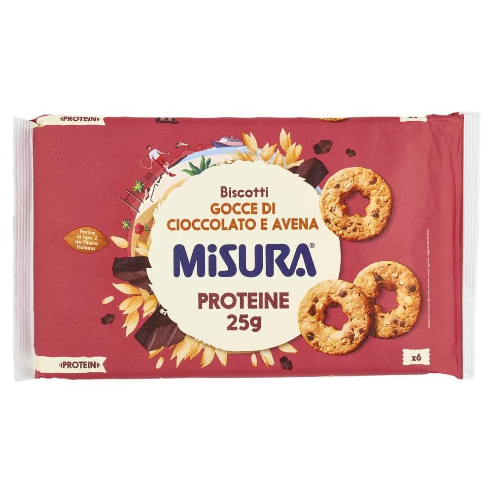 Biscotti Protein con Gocce di Cioccolato e Avena Misura conf. da 6, g 260 in offerta da Bennet