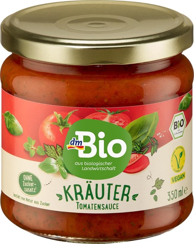dmBio salsa di pomodoro con erbe, 350ml – Dm