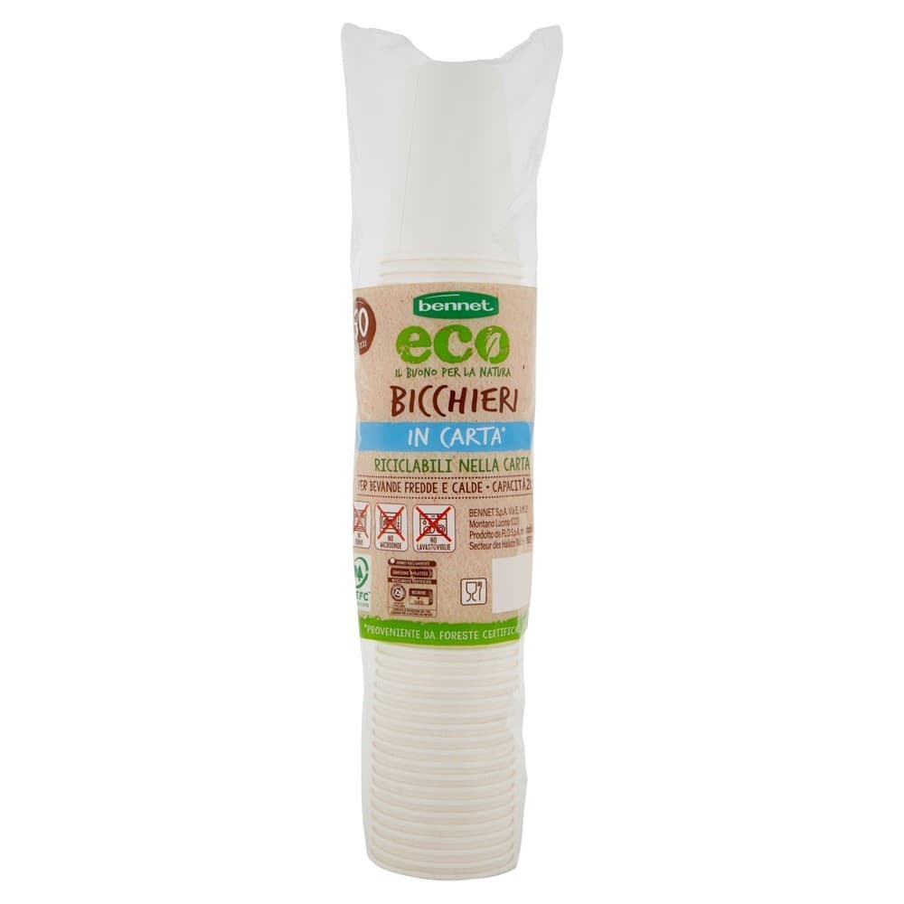 Bicchieri in carta 50 Bennet Eco in offerta da Bennet