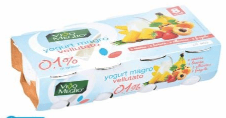 Vivo Meglio yogurt magro vellutato con pezzi di frutta, g 125x8 – MD