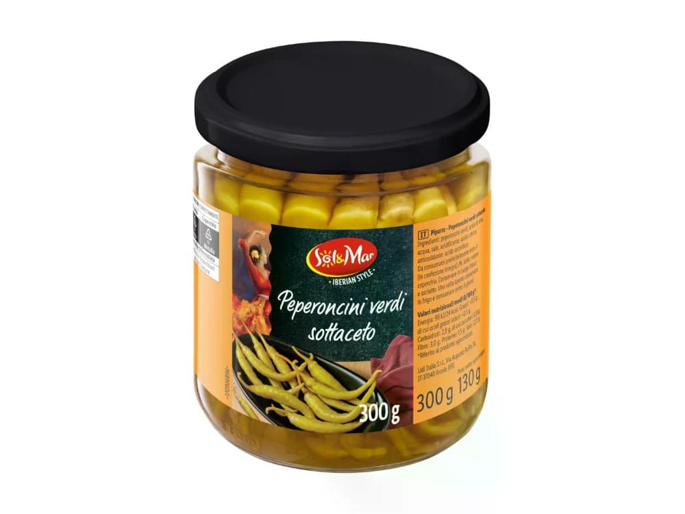 Peperoncini verdi sottaceto, 130 g (sgocc.) conf. Sol&Mar – Lidl