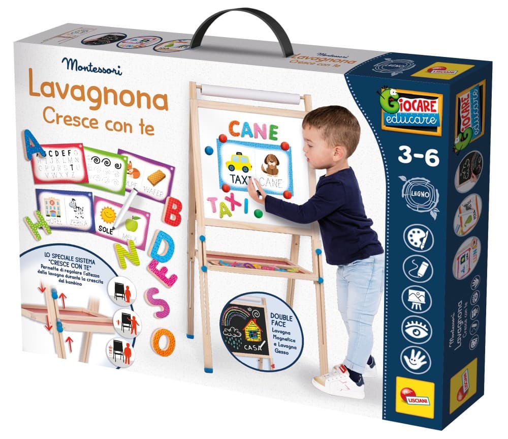 Lavagnona Cresce con te Montessori in legno Lisciani in offerta da Il Gigante