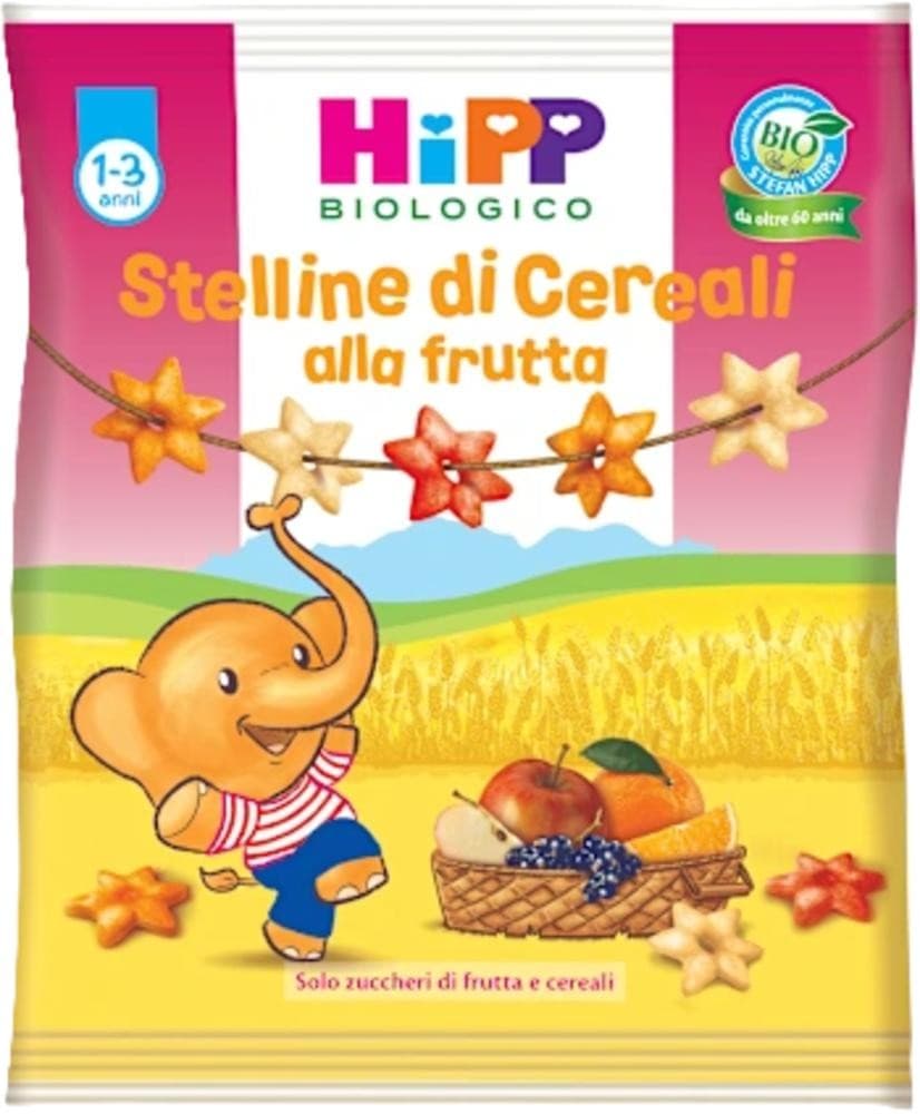 Baby Soffi di cereali o Stelline di cereali alla frutta, Pouch alla frutta gusti assortiti, 30 g / 90 g Hipp – Iper La grande i