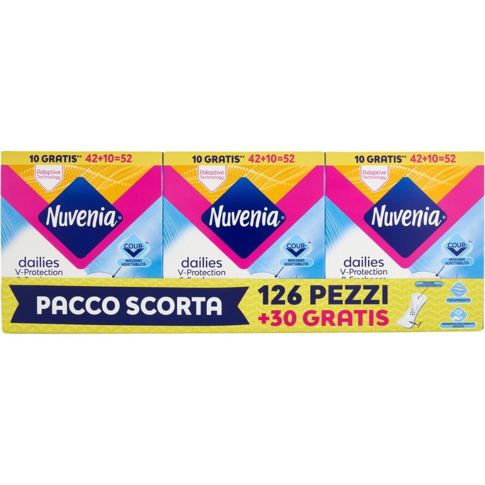 Proteggi slip Nuvenia Dailies, 126 pezzi + 30 gratis – Il Gigante