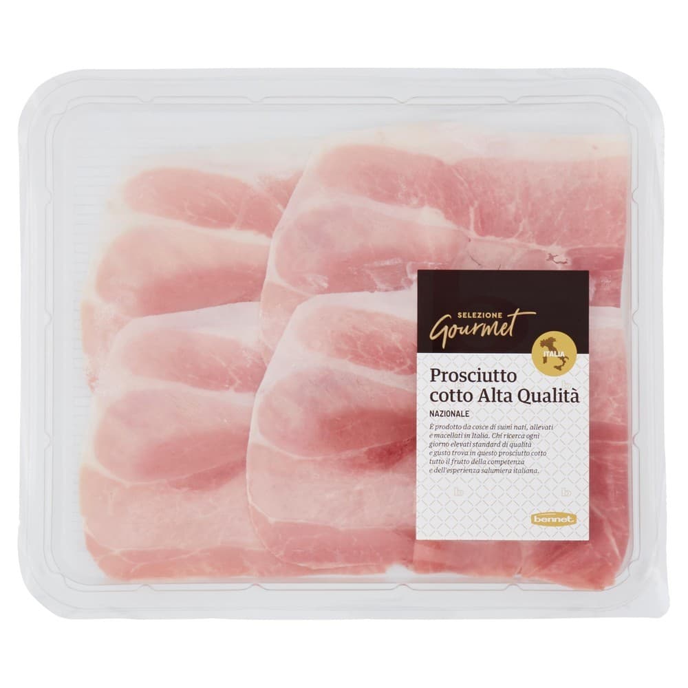 Prosciutto Cotto Alta Qualità Selezione Gourmet Bennet, 120 g – Bennet