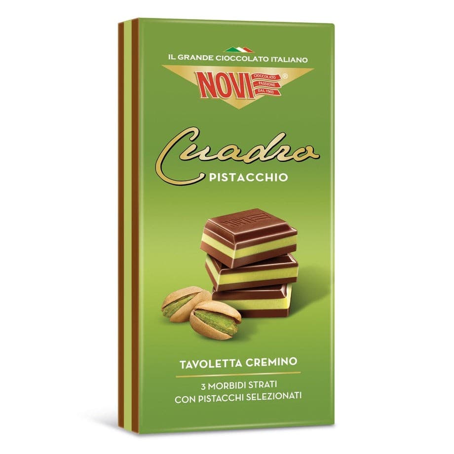 Tavoletta cremino quadro Novi classico o pistacchio, 110 g – Panorama