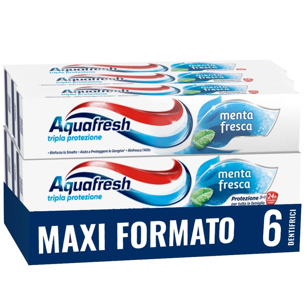 Dentifricio Tripla Protezione Aquafresh conf. da 6, ml 450 in offerta da Bennet