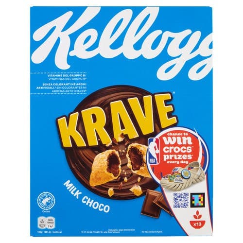 Cereali Krave Choco Nut o Milk Choco Kellogg's, 410 g – Bennet