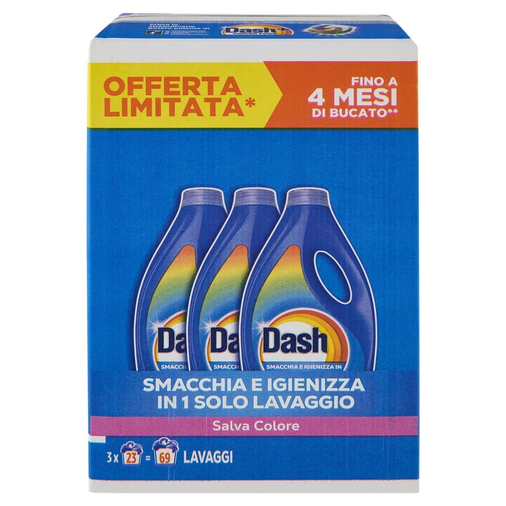 Detersivo Liquido Lavatrice Dash 3 pezzi, 2,295 l in offerta da Carrefour