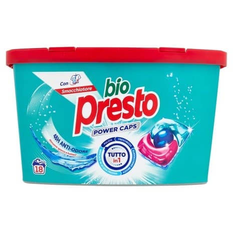 Detersivo Power Caps per lavatrice Bio Presto 18 caps in offerta da Bennet