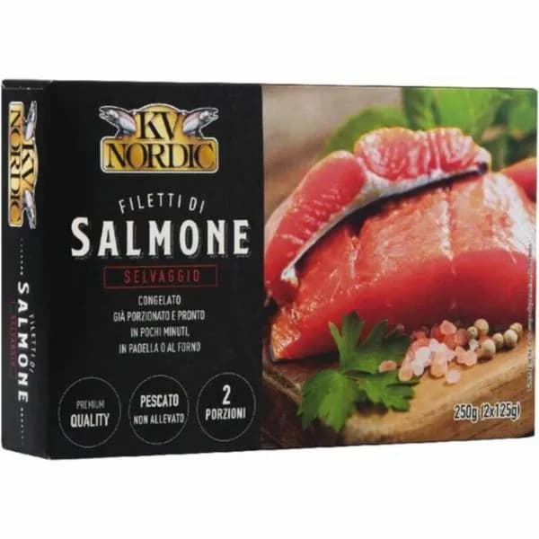Filetto di tonno pinne gialle o filetto di salmone selvaggio surgelati 250 g KV Nordic in offerta da Iper La grande i