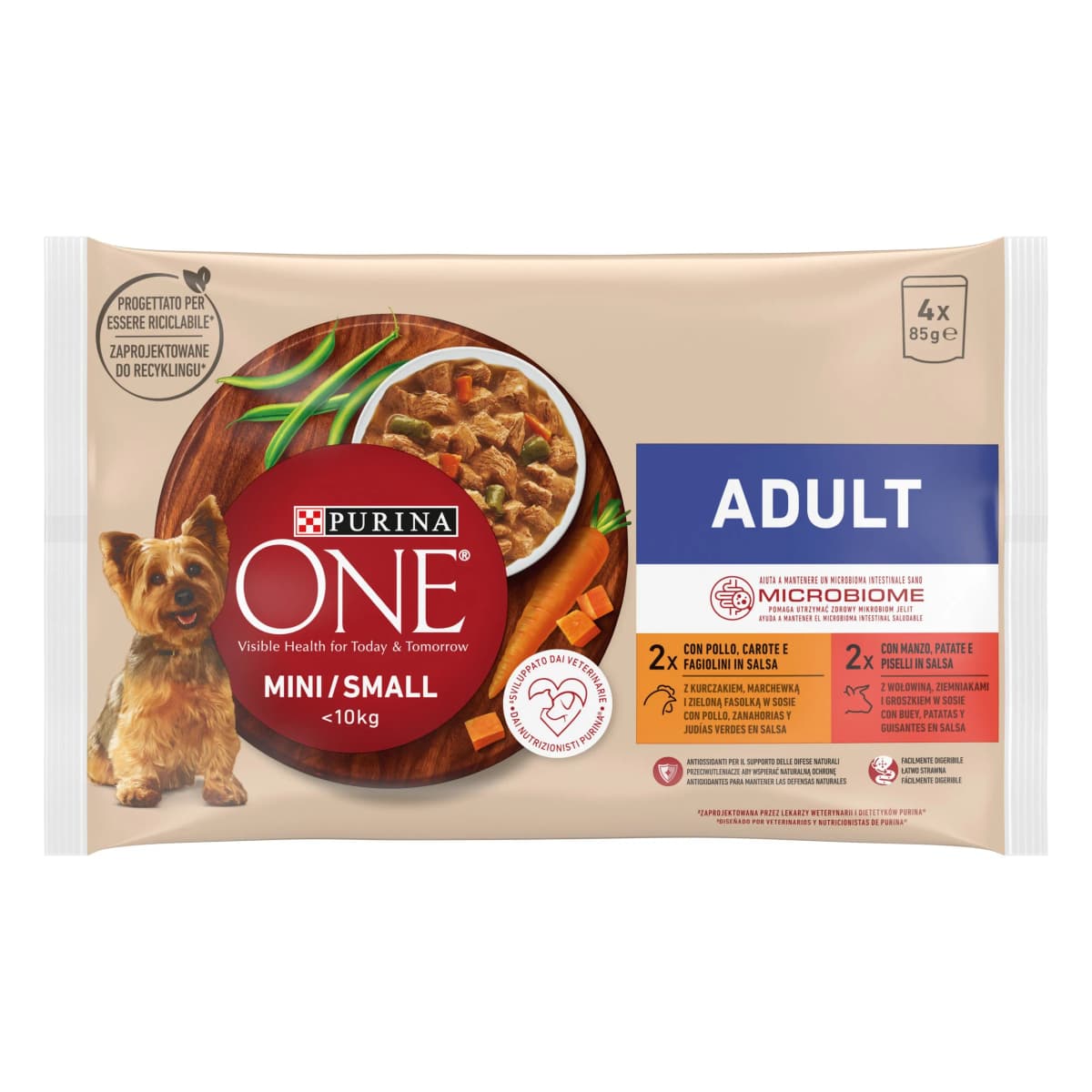 Purina One Mini bustine per cani 4x85 g in offerta da Esselunga