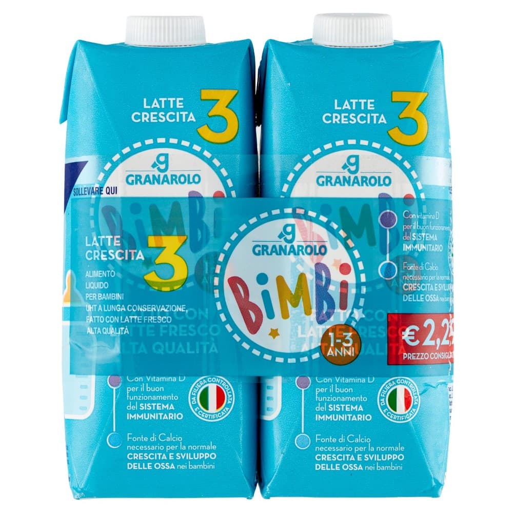 Latte Crescita UHT Granarolo conf 2 pezzi da 500 ml cad 1 l in offerta da Carrefour