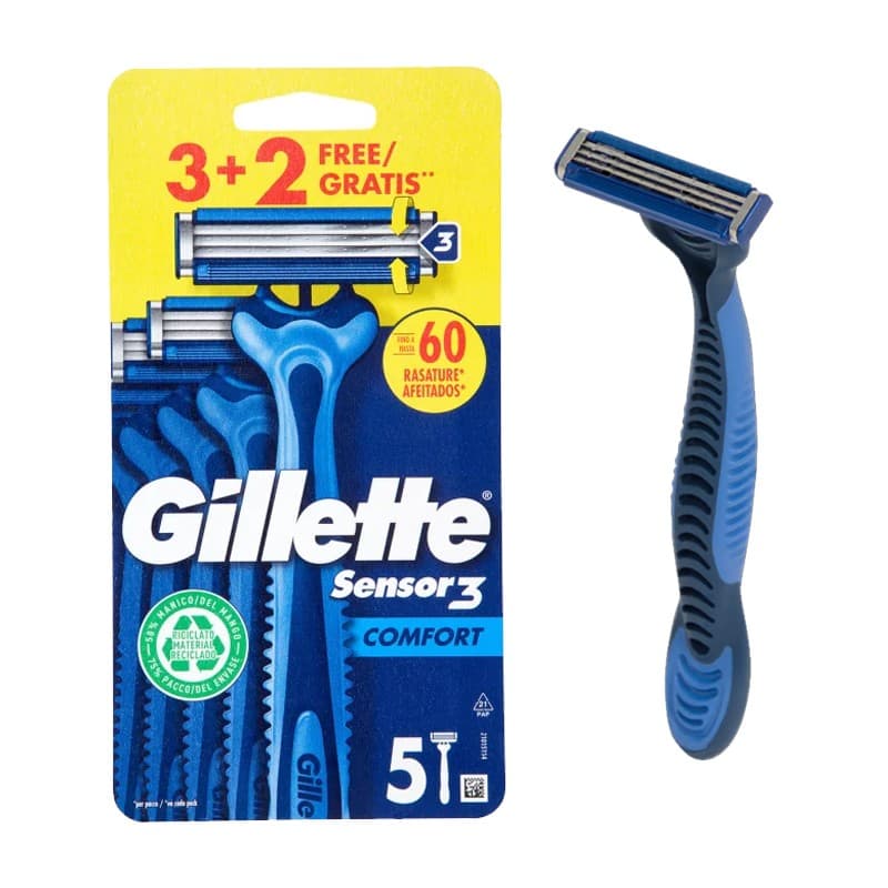 Rasoio Usa e Getta Sensor 3 Comfort, 5 pz Gillette – Carrefour