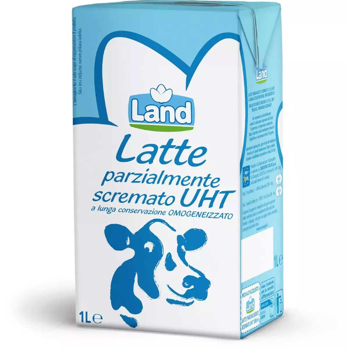 Land Latte UHT parzialmente scremato vitaminizzato Bluey, 1 L – Eurospin
