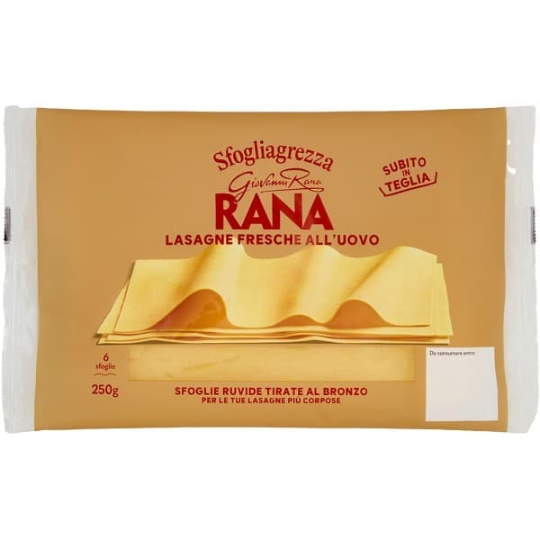Lasagne all'Uovo Sfoglia Grezza, 250 g – Panorama