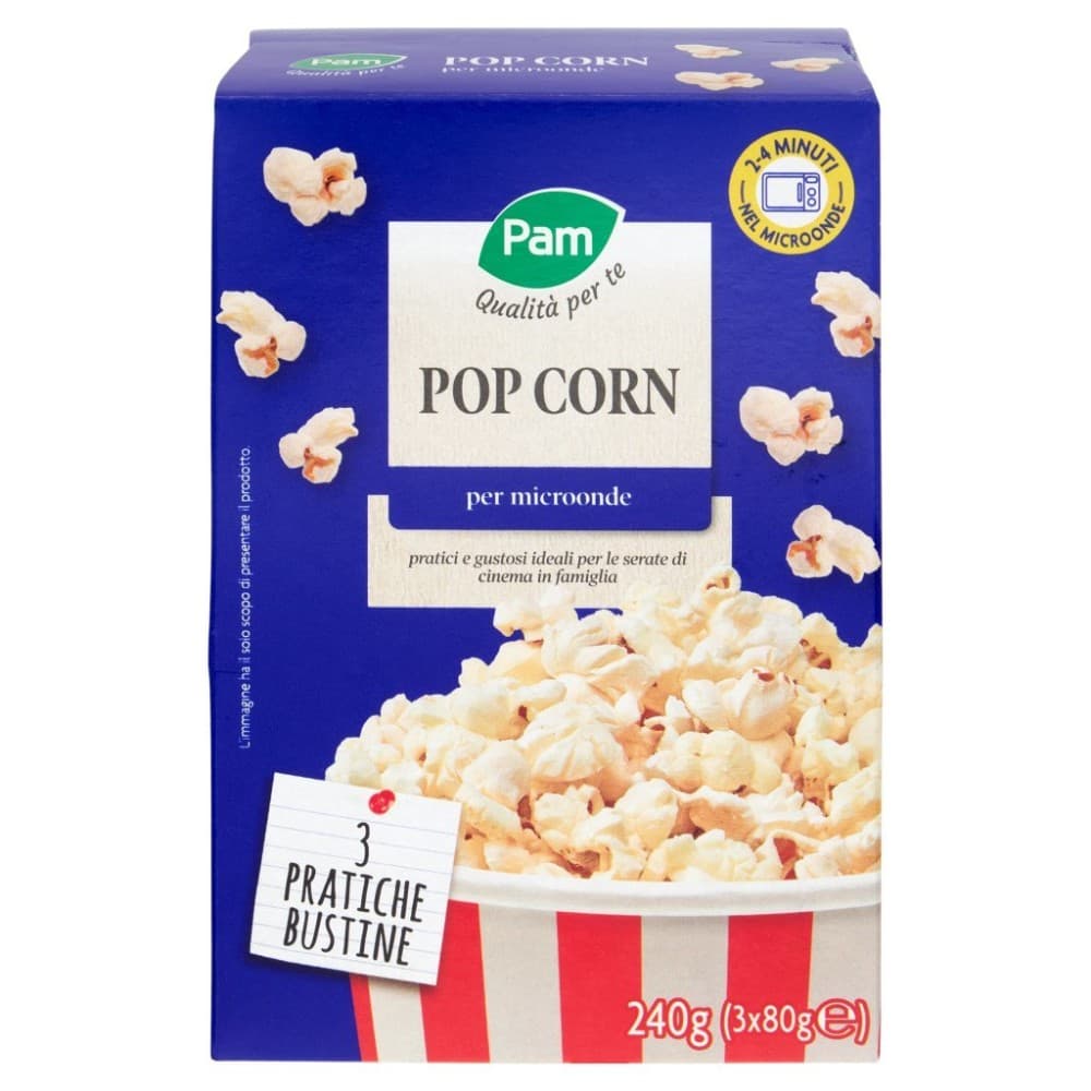 Pop corn microonde Pam, 80 g x 3 – Panorama