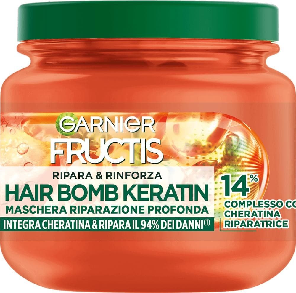 Garnier Fructis Ripara&Rinforza maschera rinforzante con cheratina e olio di marula, 320 ml – Dm