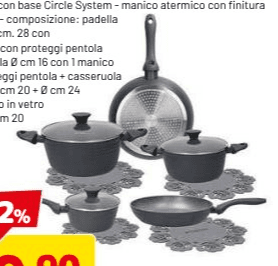 Batteria pentole 8 pezzi Cooking Circle Ardesia Tognana, 8 pezzi – Dpiù