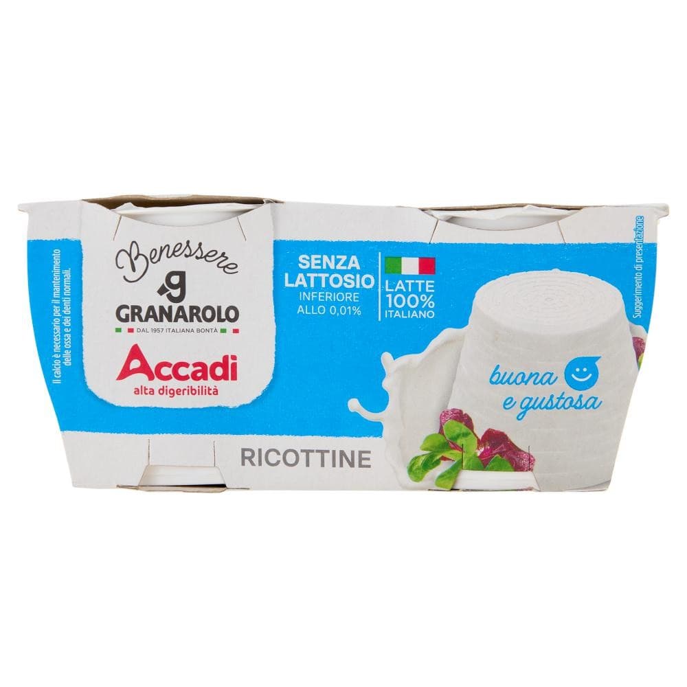 Ricottine senza lattosio, 100 g x2 Accadi – Iper La grande i