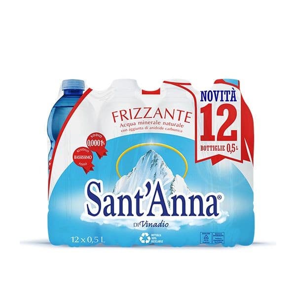 Acqua naturale, frizzante, 12 x 500 ml SANT'ANNA – Penny