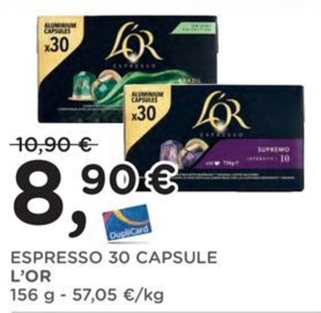 Caffè in capsule gusti assortiti, conf 30 caps 156 g L'OR – Carrefour
