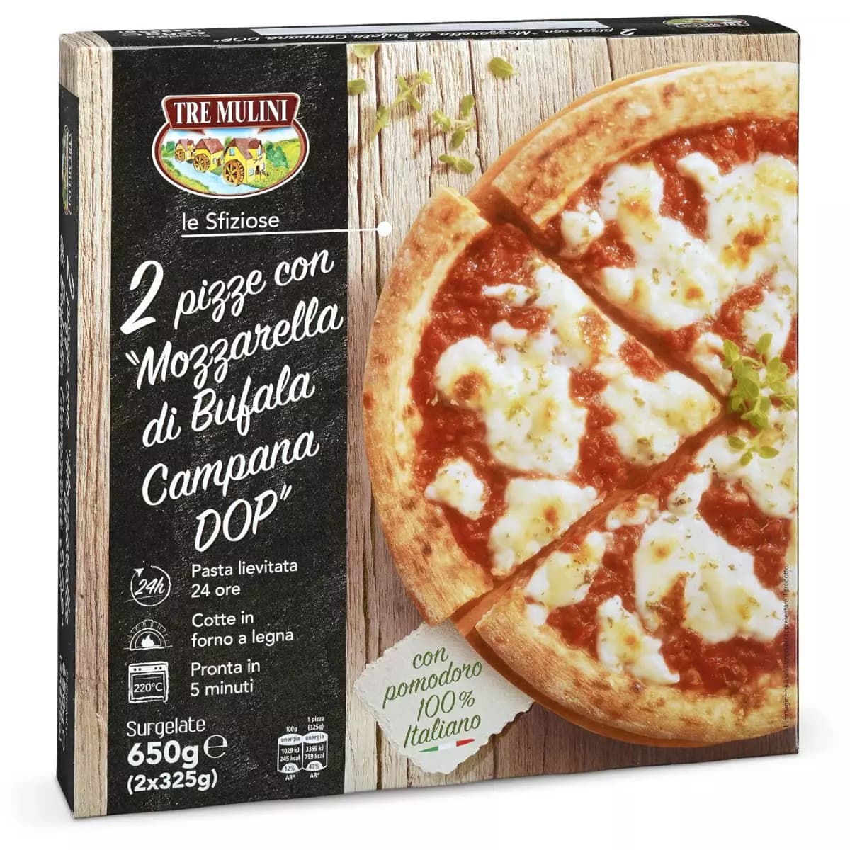 Le Specialità pizze con mozzarella di bufala Campana DOP 2 pz, 650 g in offerta da Eurospin