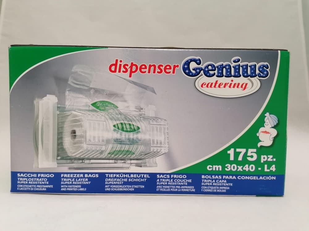 Genius tira&strappa sacchetti freezer con dispenser, 30/45/75 pz – Tigota