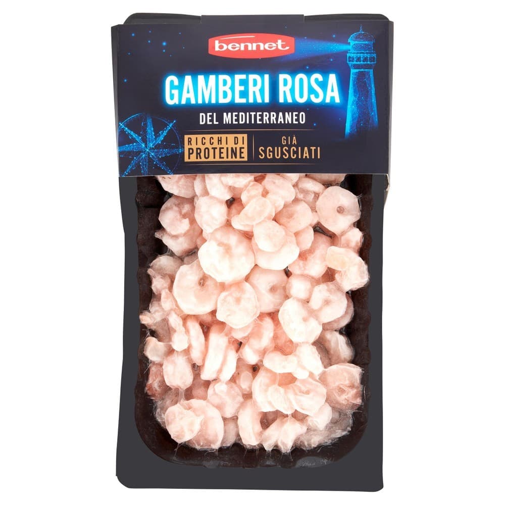 Gamberi rosa del Mediterraneo sgusciati surgelati, 200 g Bennet – Bennet