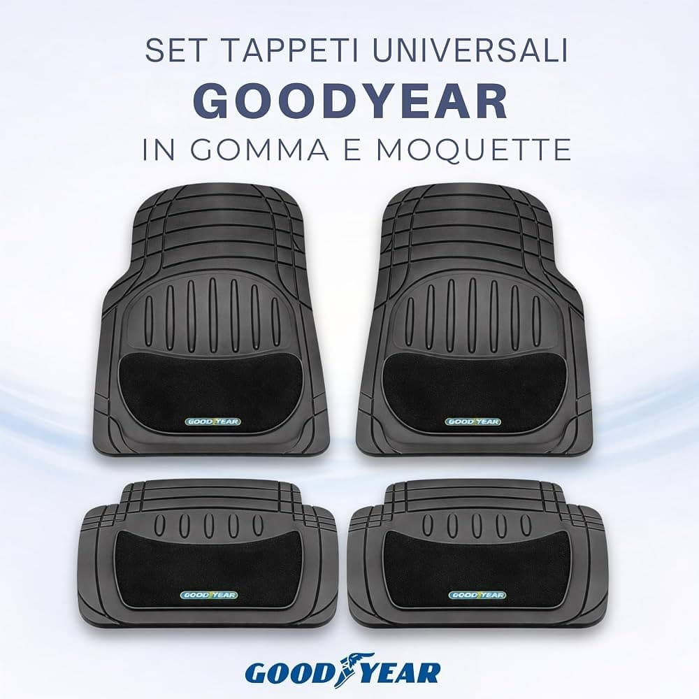 Set tappeti auto sagomabili Good Year, 4 pezzi – Carrefour