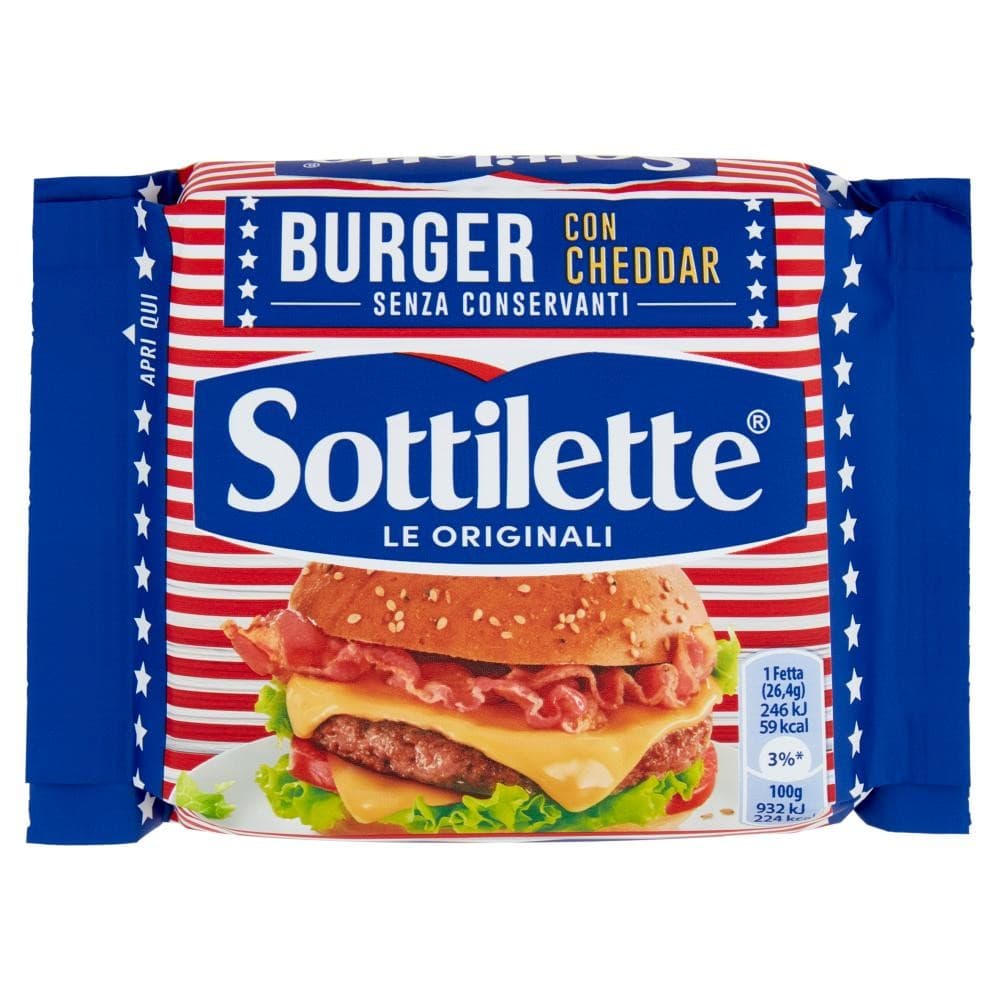 Sottilette Burger con cheddar Le Originali, 185 g – Il Gigante