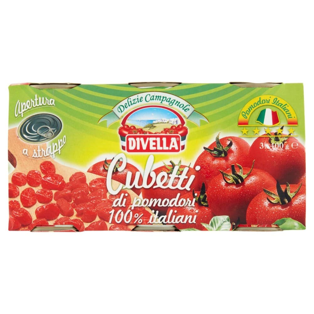 Cubetti di pomodoro 100% italiani, 400 g x3 Divella – Iper La grande i