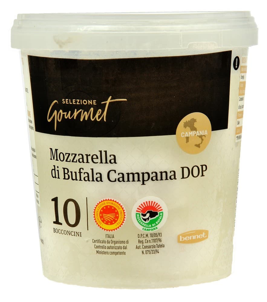 Bocconcini di mozzarella di bufala campana DOP Selezione Gourmet Bennet, 500 g – Bennet
