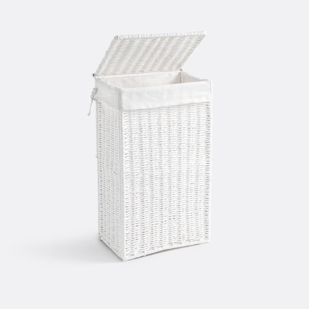 Cesta biancheria intrecciata bianca in offerta da Risparmio Casa