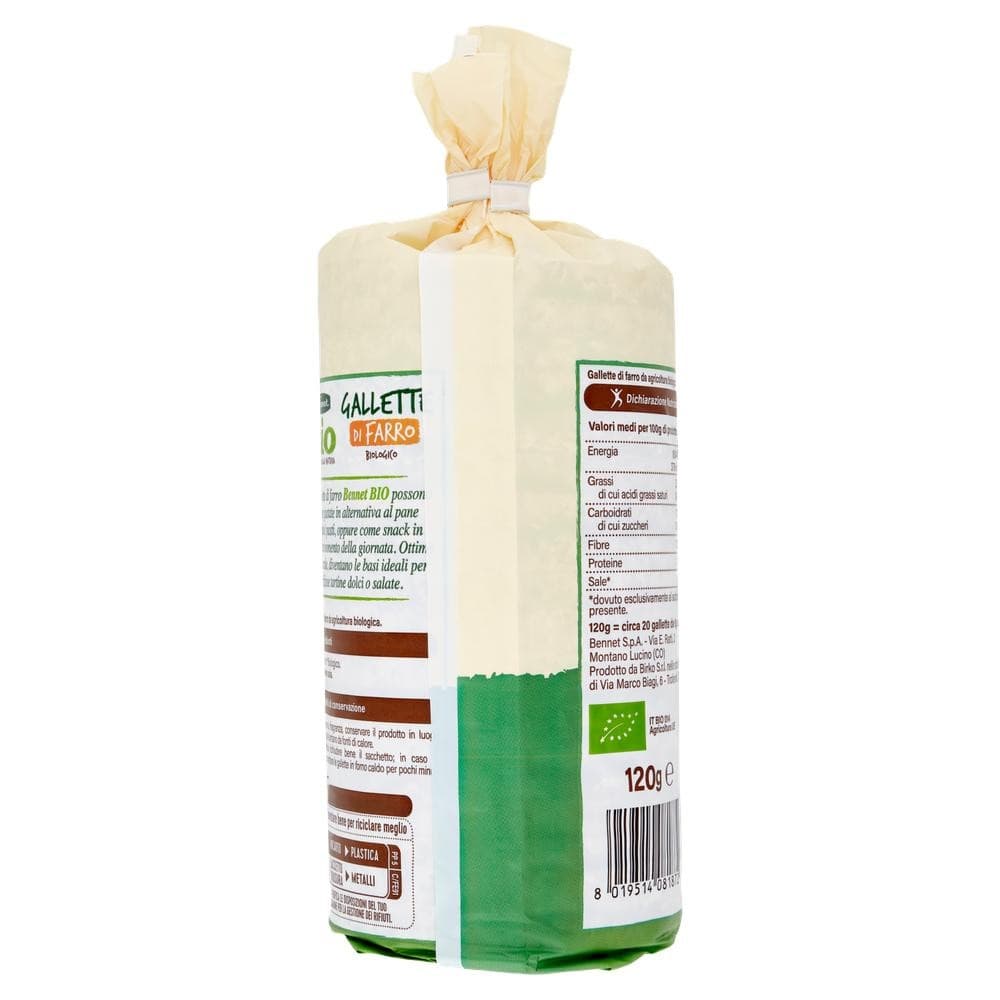 Bennet Bio gallette di farro biologico, 120 g – Bennet