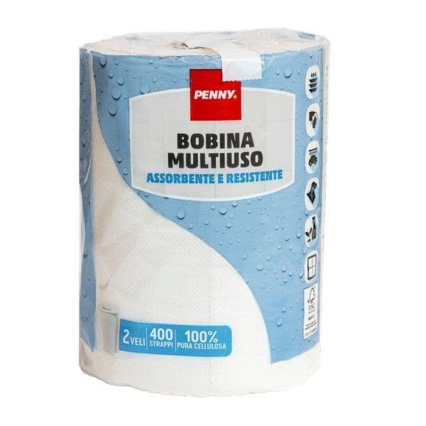 Bobina multiuso Penny, 1 rotolo - 2 veli - 400 strappi – Penny