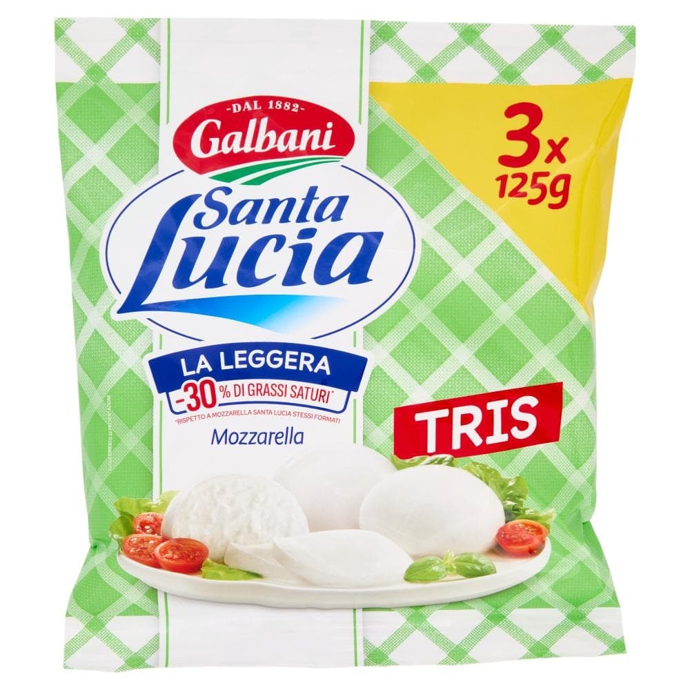 Mozzarella La Leggera Galbani Santa Lucia, 3x125 g – Il Gigante